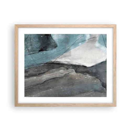 Affisch i ram av ljusek - Abstraktion: stenar och is - 50x40 cm
