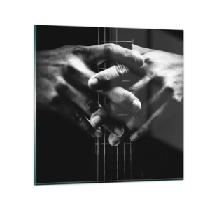 Glastavla - Bild på glas - Artistens bön - 70x70 cm