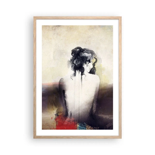 Affisch i ram av ljusek - Moderata linjer, ovala former - 50x70 cm