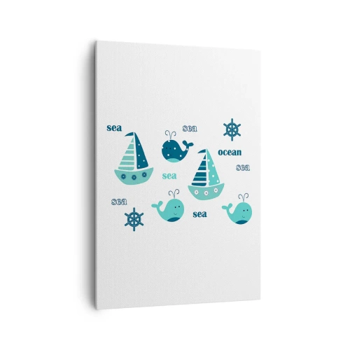 Canvastavla - Bild på duk - Genom sjöar och hav - 70x100 cm