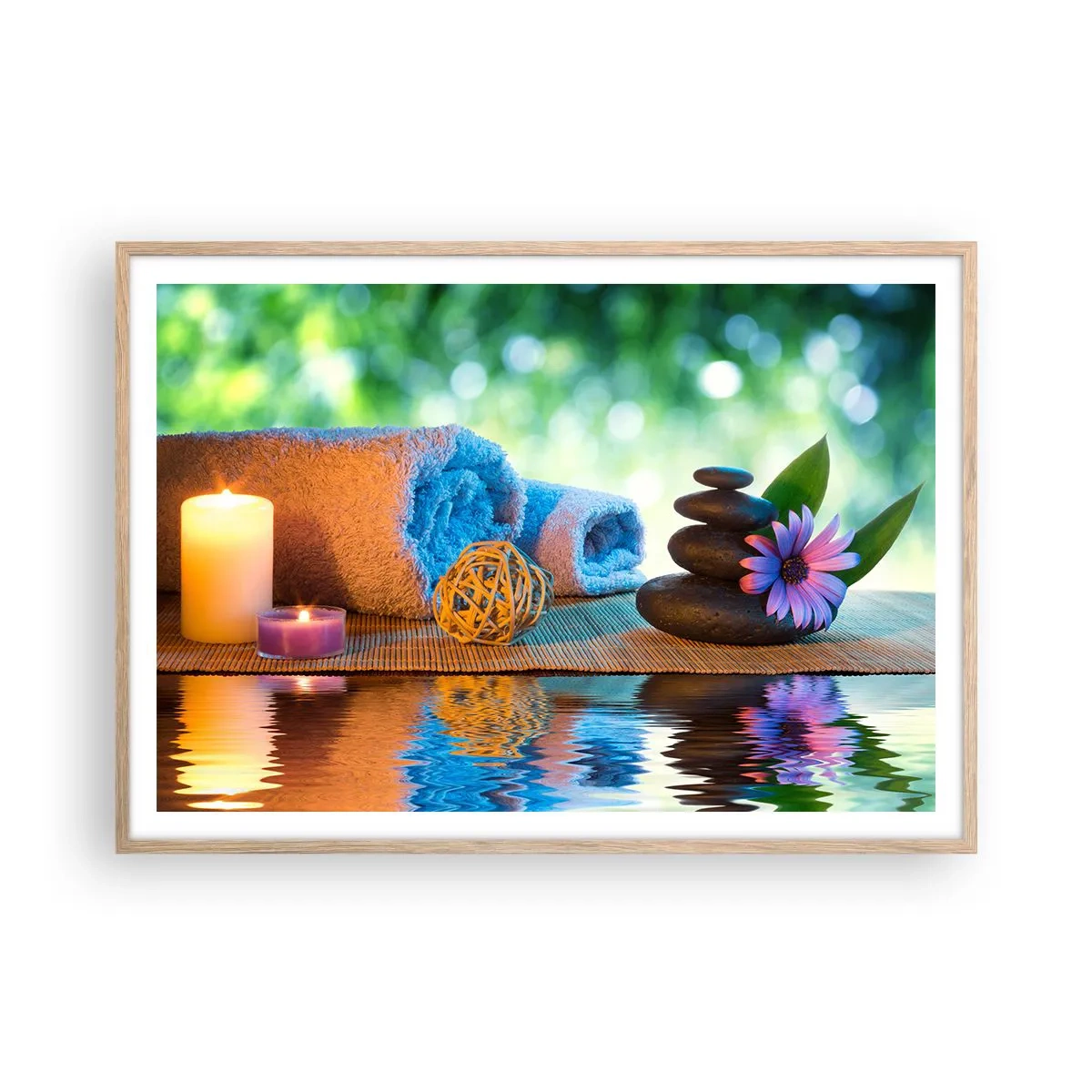 Affisch i ram av ljusek - Tid för kroppen - 100x70 cm