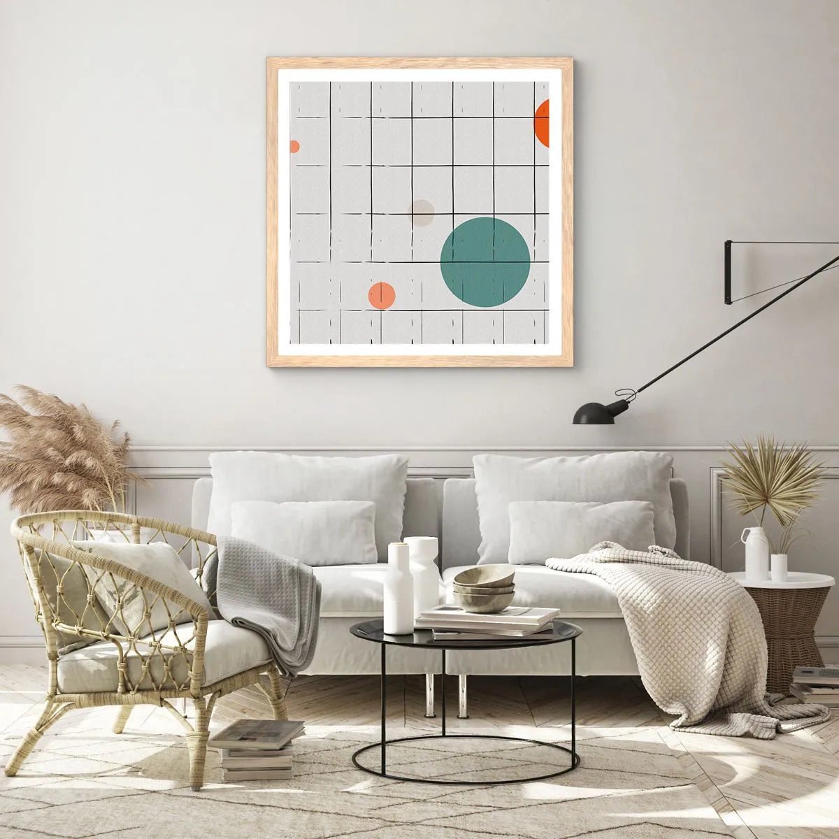 Affisch i ram av ljusek - Fångade. Vi eller de? - 60x60 cm