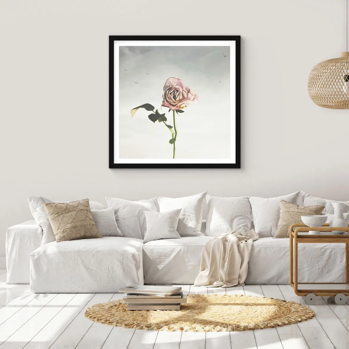 Affisch i svart ram - Vårens välkomst - 60x60 cm