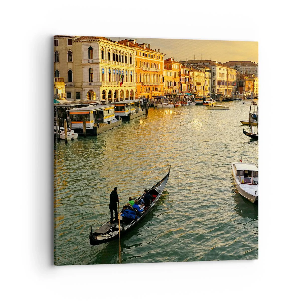 Canvastavla - Bild på duk - På soliga sidan av gatan - 70x70 cm