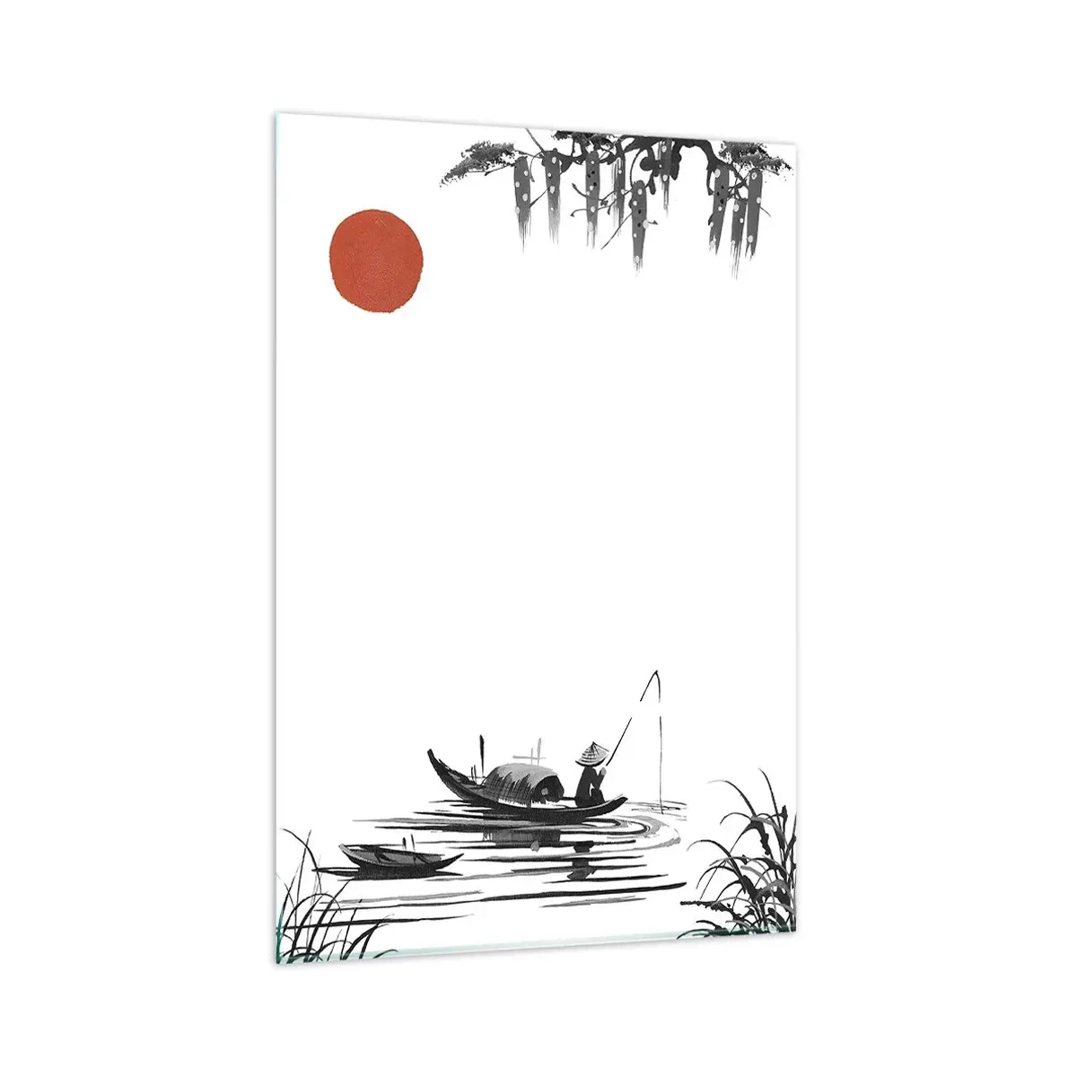 Glastavla - Bild på glas - Asiatisk eftermiddag - 80x120 cm