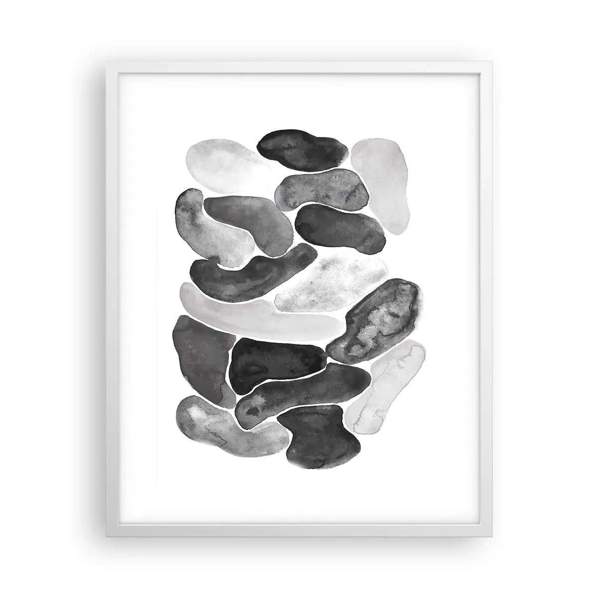 Affisch i vit ram - Stenig abstraktion - 40x50 cm