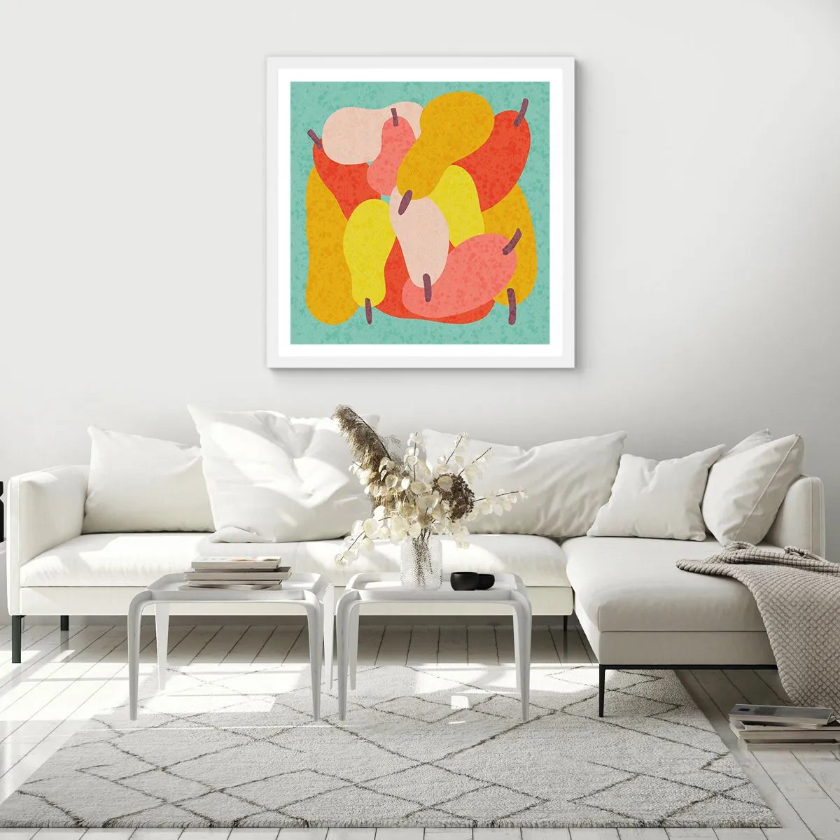 Affisch i vit ram - Smaka på sommarsolen - 60x60 cm