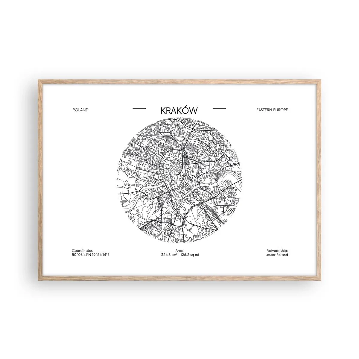 Affisch i ram av ljusek - Krakóws anatomi - 100x70 cm