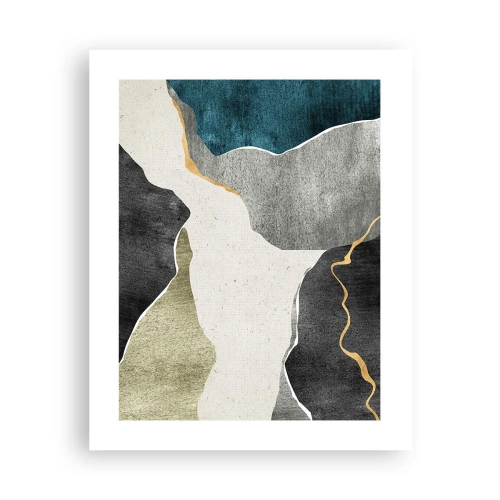 Affisch - Mosaikkomposition med en guldtråd - 40x50 cm