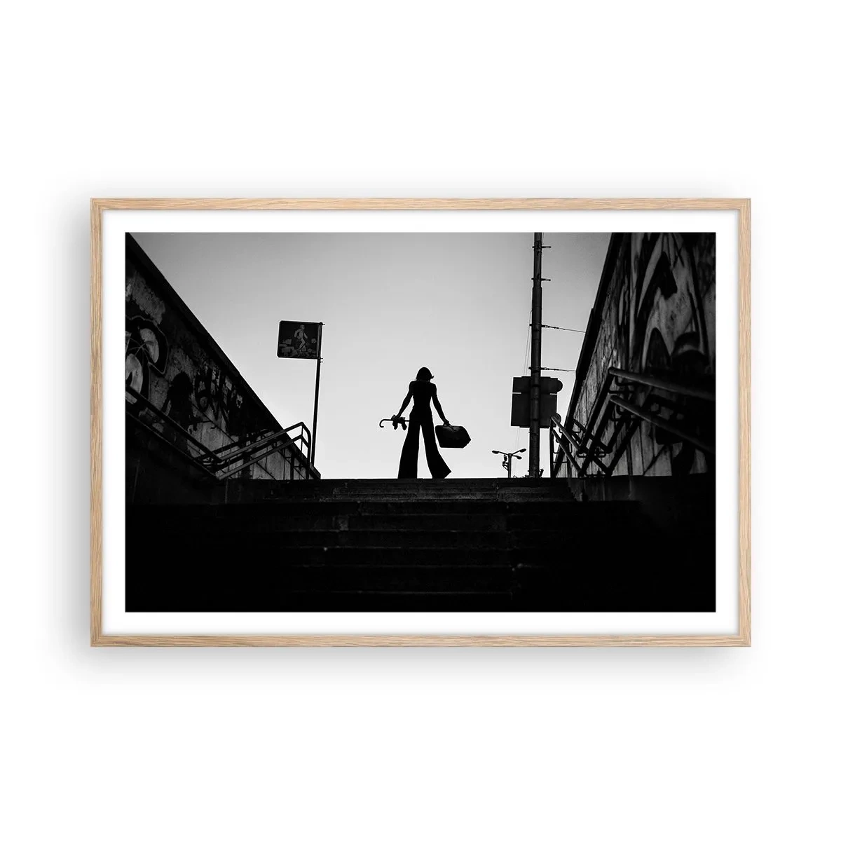 Affisch i ram av ljusek - Stadsvandring - 91x61 cm