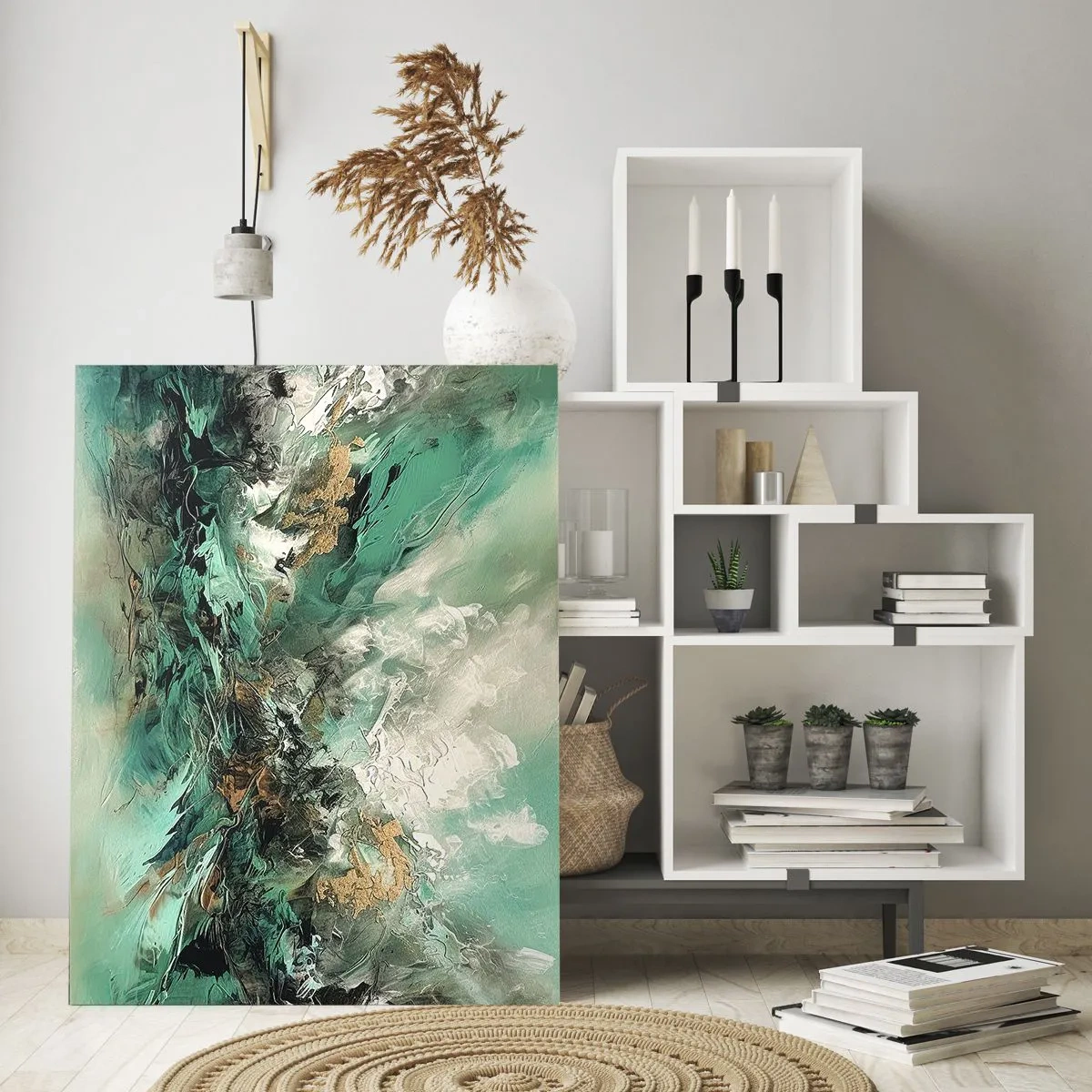 Glastavla - Bild på glas - Smaragdsvart bränna - 70x100 cm