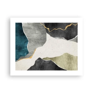 Affisch - Mosaikkomposition med en guldtråd - 50x40 cm