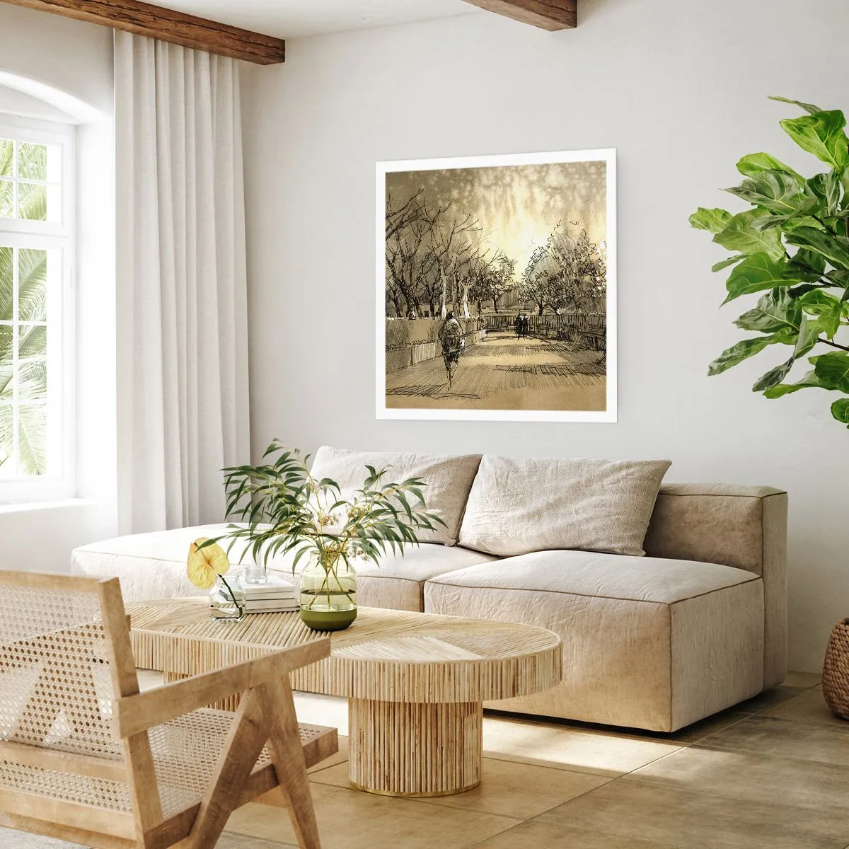 Affisch - En stund fångad med penna - 30x30 cm