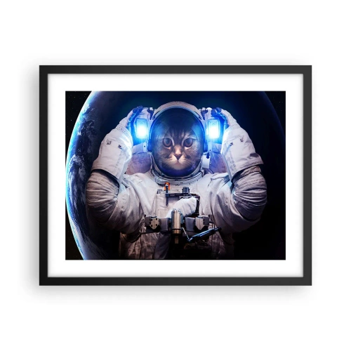 Affisch i svart ram - Houston, ni har problem - 50x40 cm