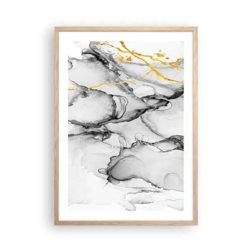 Affisch i ram av ljusek - Komposition med guldmotiv - 50x70 cm