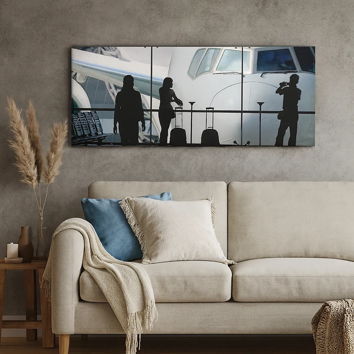 Canvastavla - Bild på duk - Vis a vis på flygplatsen - 30x30 cm