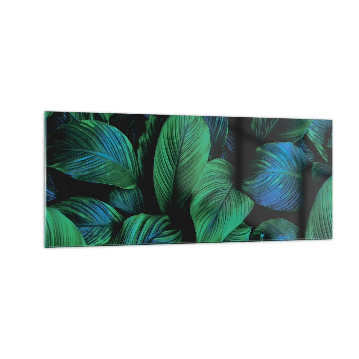 Glastavla - Bild på glas - I gröna folkmassan - 100x40 cm