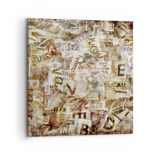 Canvastavla - Bild på duk - Snacket reduceras till enstaka bokstäver - 70x70 cm