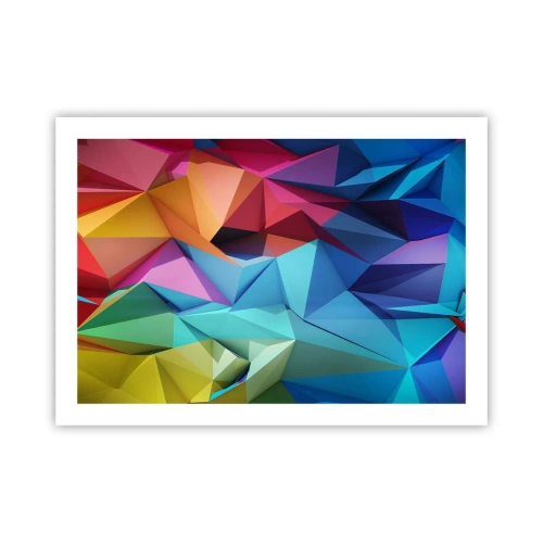 Affisch - Regnbågsorigami - 70x50 cm