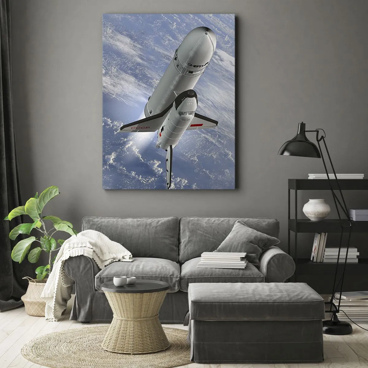 Canvastavla - Bild på duk - Rymdfärd - 65x120 cm