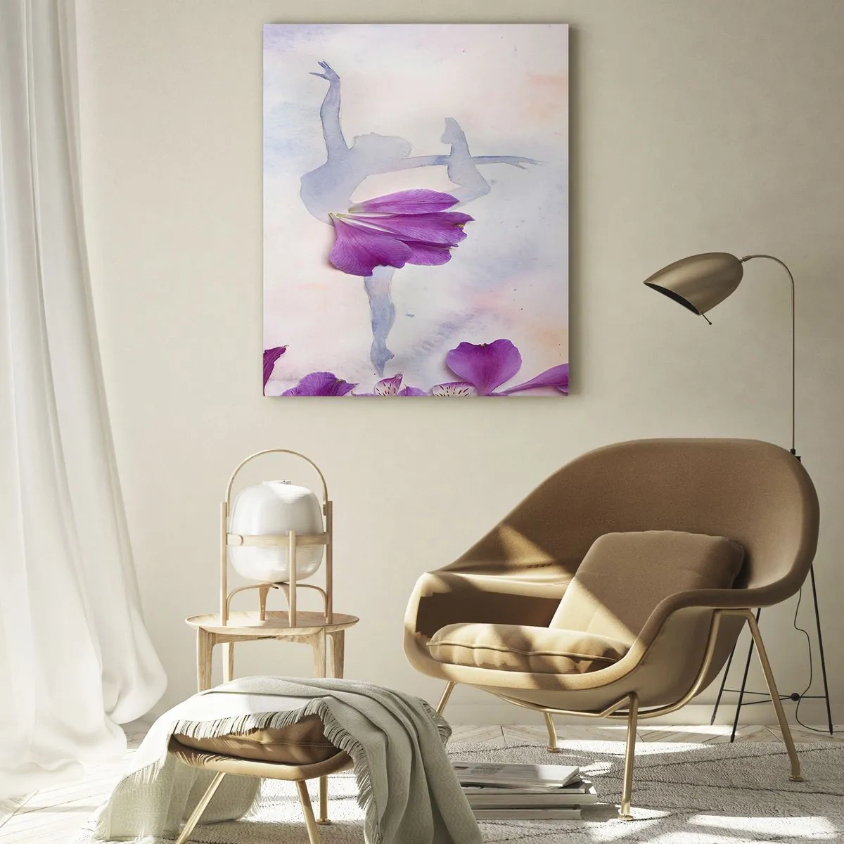 Glastavla - Bild på glas - Ömtålig som en blomma - 50x70 cm