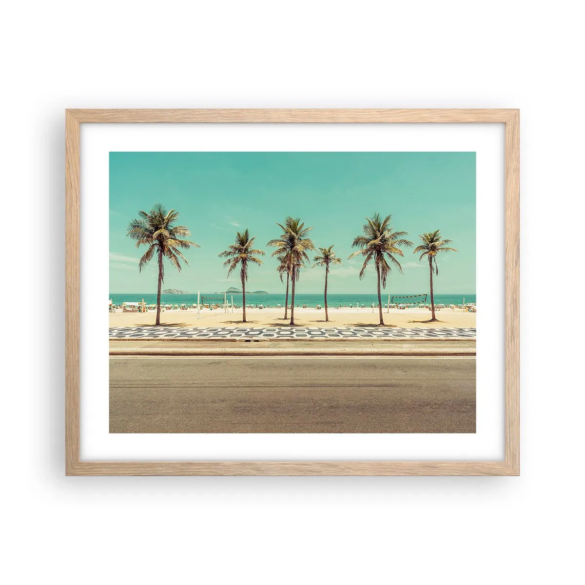 Affisch i ram av ljusek - På stranden - 50x40 cm