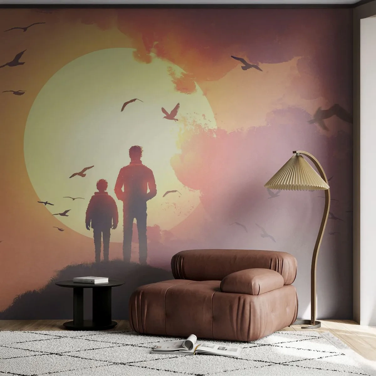 Fototapet Standard Eco - Öga mot öga med solen - Abstraktion, Fantasi, Bit - 350x256 cm