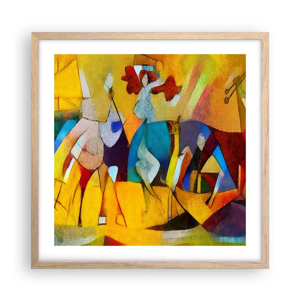 Affisch i ram av ljusek - Sol - liv -glädje - 50x50 cm