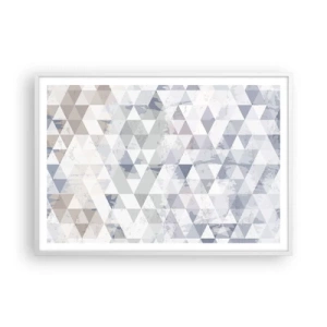 Affisch i vit ram - Trianglar - 100x70 cm