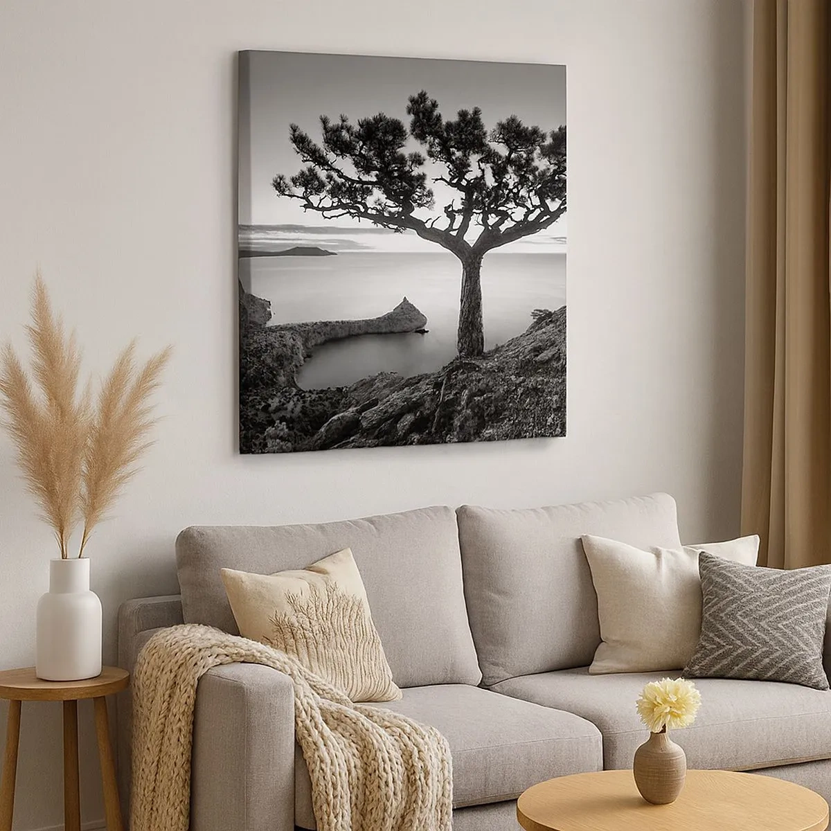 Canvastavla - Bild på duk - Ro enda fram till horisonten - 30x30 cm