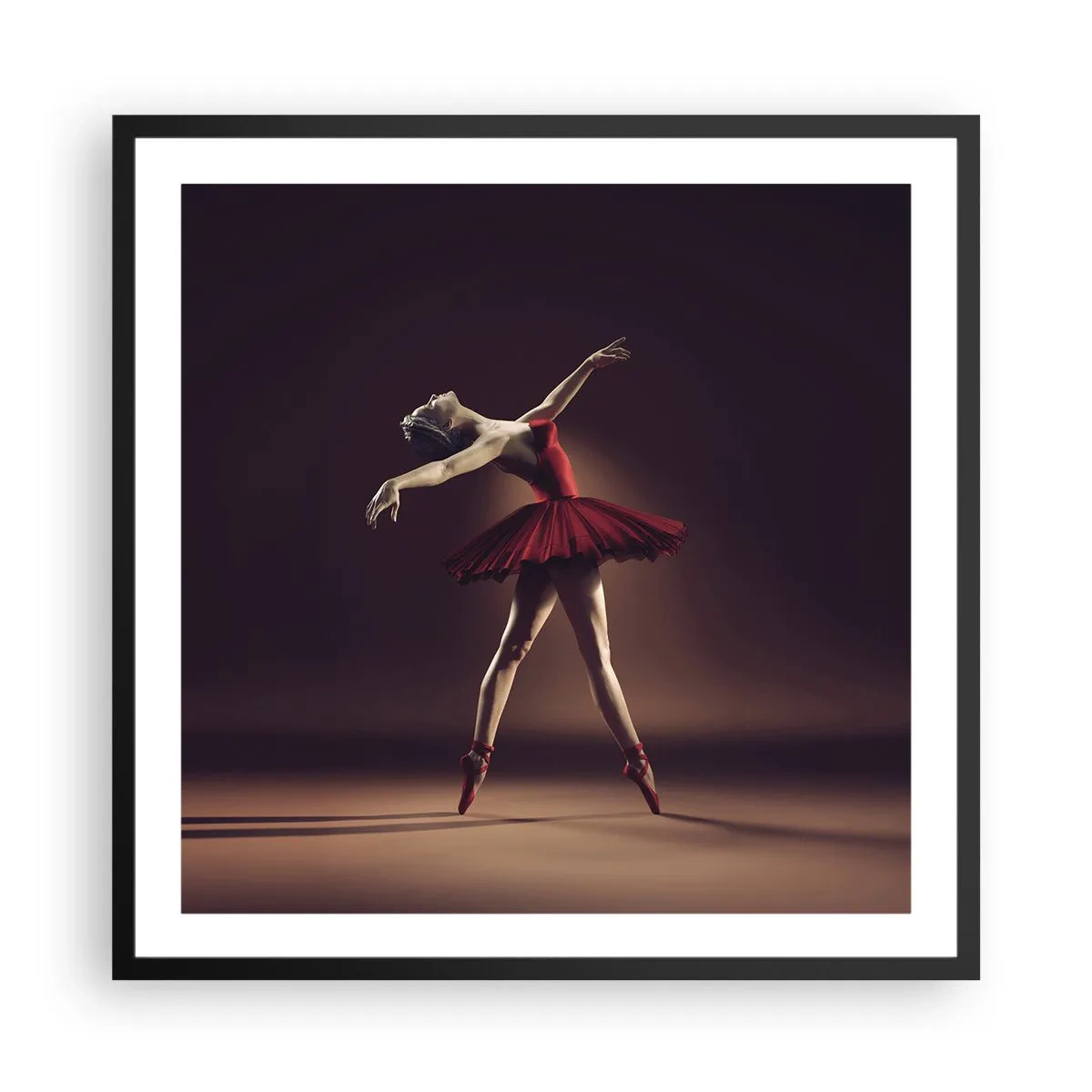 Affisch i svart ram - Prima ballerina - 60x60 cm