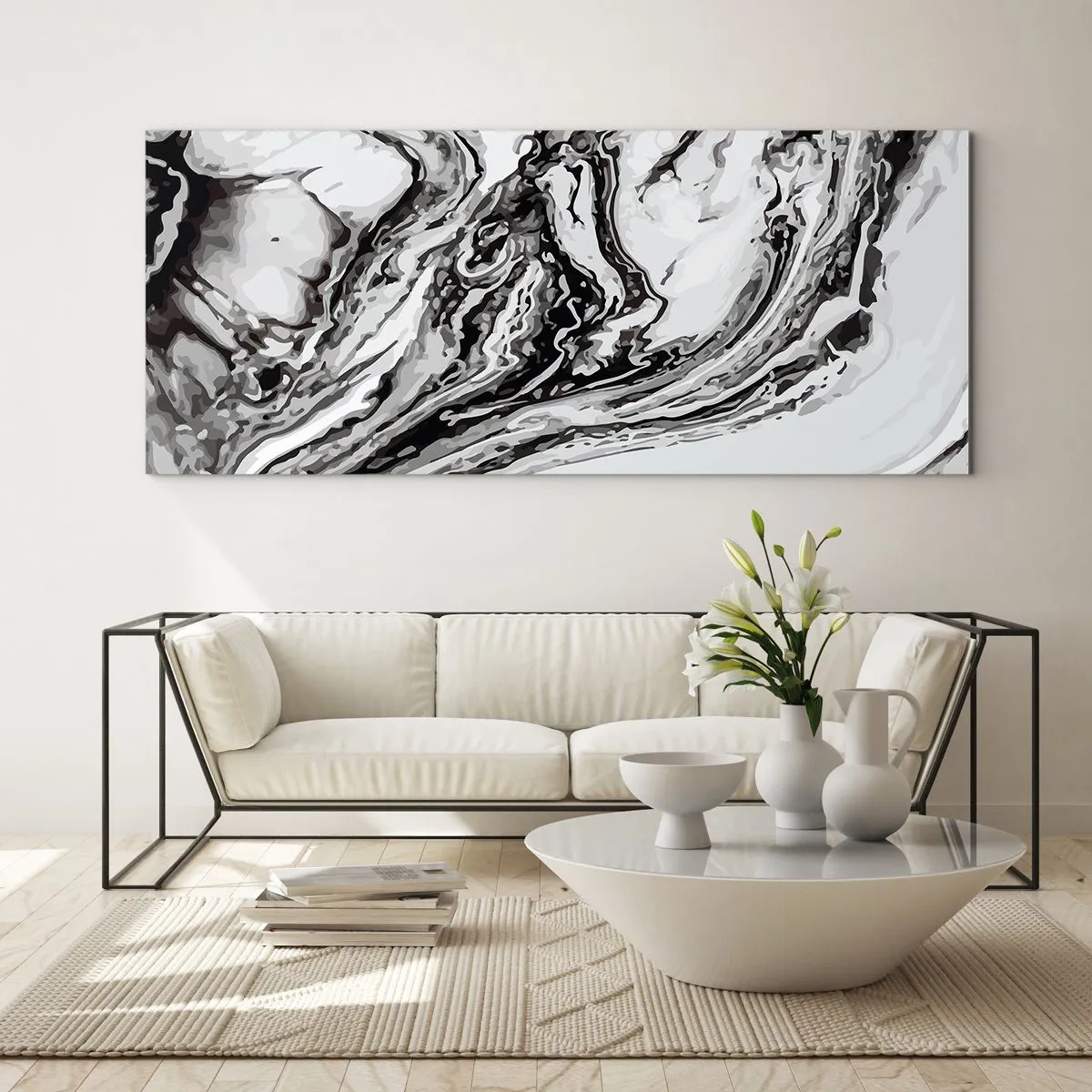 Glastavla - Bild på glas - I början var det kaos - 100x40 cm