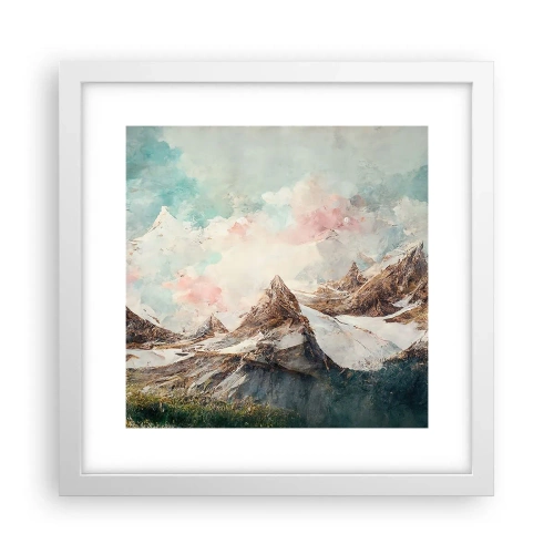 Affisch i vit ram - Steniga blad - 30x30 cm