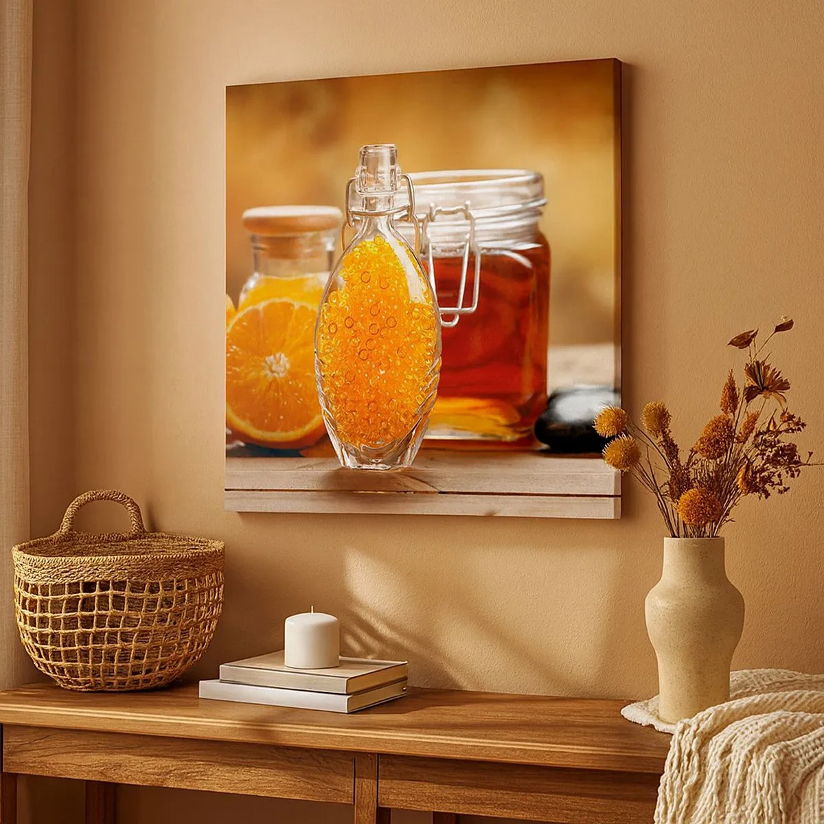 Canvastavla - Bild på duk - Soliga smaker och aromer - 30x30 cm