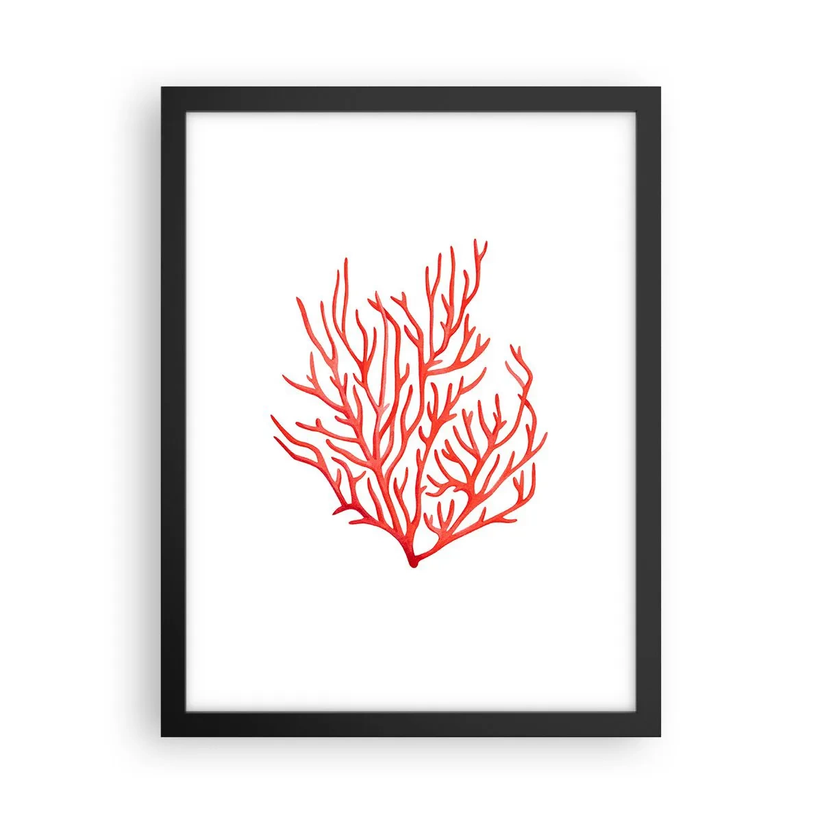 Affisch i svart ram - Filigran av korall - 30x40 cm