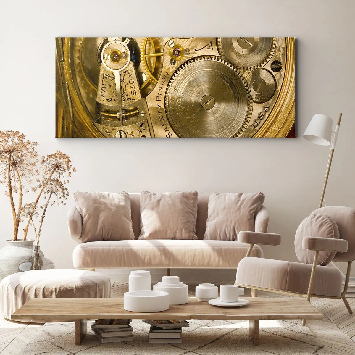 Canvastavla - Bild på duk - Gå med tidens anda - 100x40 cm