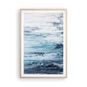 Affisch i ram av ljusek - Blåa istappar - 61x91 cm