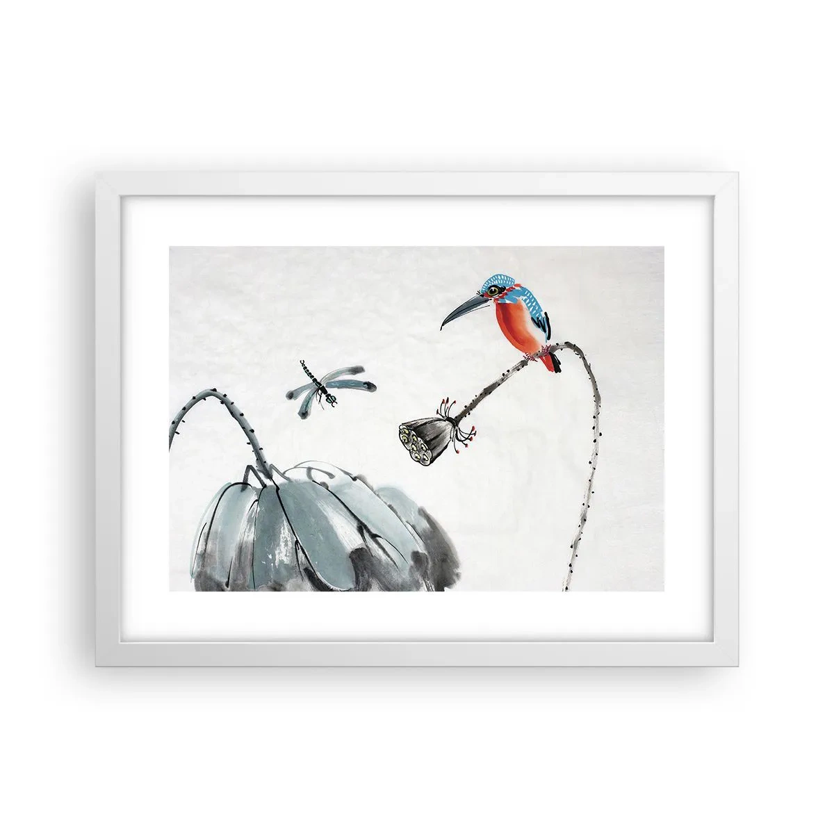 Affisch i vit ram - Ängens liv - 40x30 cm