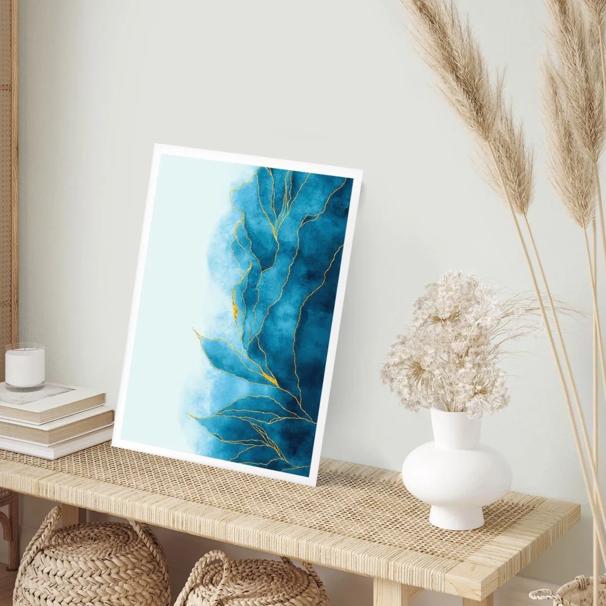 Affisch - Blått i guld - 50x70 cm