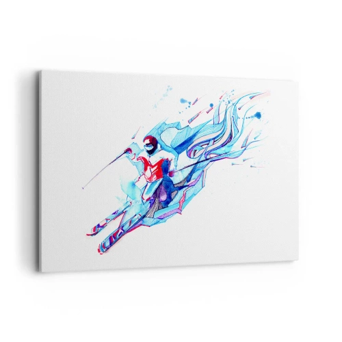 Canvastavla - Bild på duk - Galet slalomlopp mot glädjen - 120x80 cm