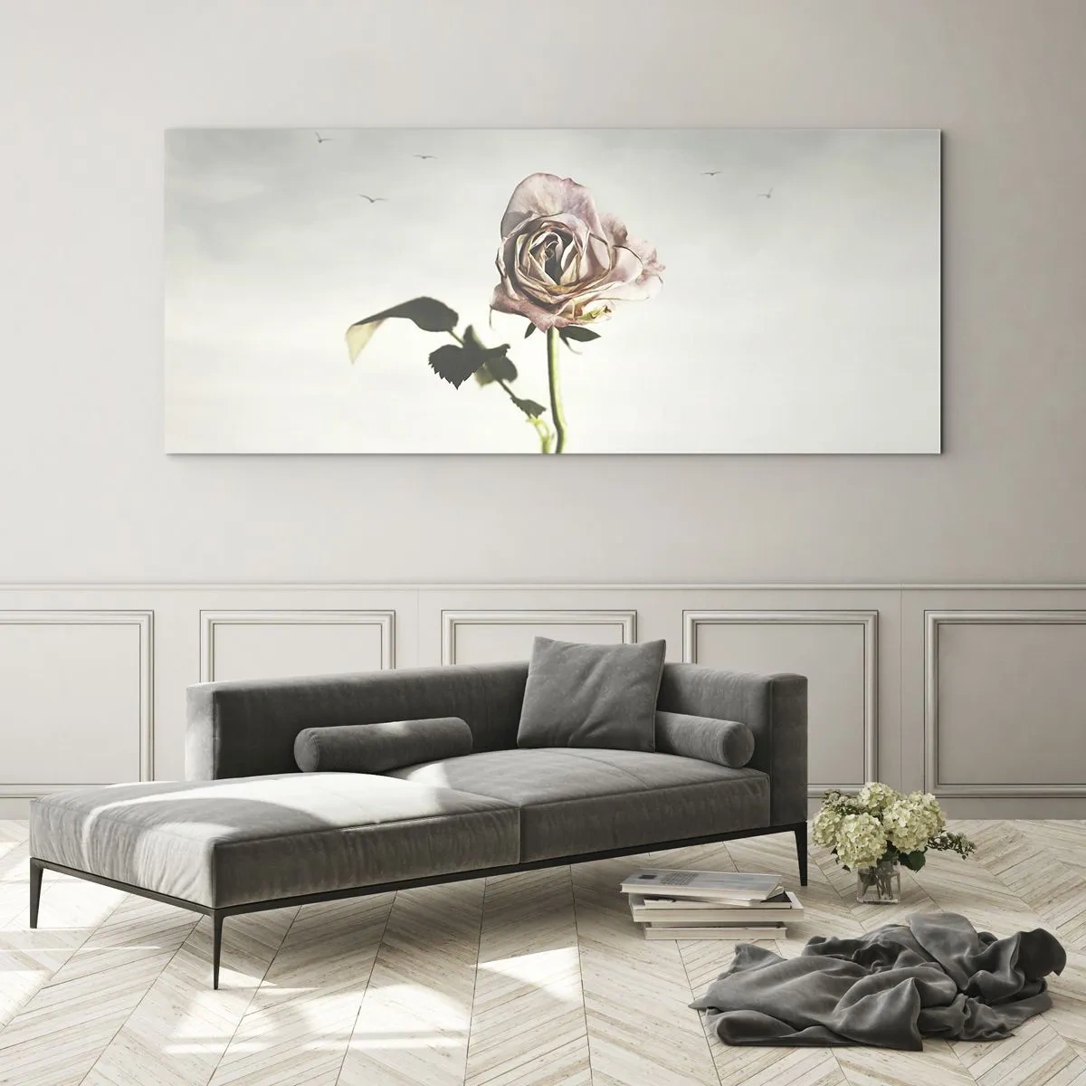Glastavla - Bild på glas - Vårens välkomst - 100x40 cm