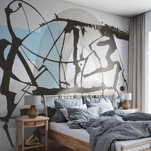 Fototapet Premium Canvas - Blått trots allt - Abstraktion, Bit, Kaos - 400x280 cm