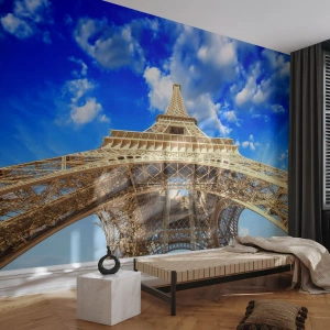 Självhäftande Fototapet Deluxe Sticker - Nå himlen och molnen - Stad, Paris, Eiffeltornet - 350x256 cm