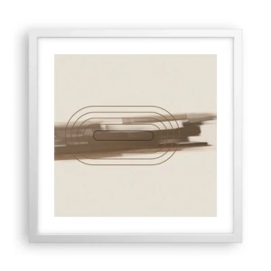 Affisch i vit ram - Grå blåst - 40x40 cm