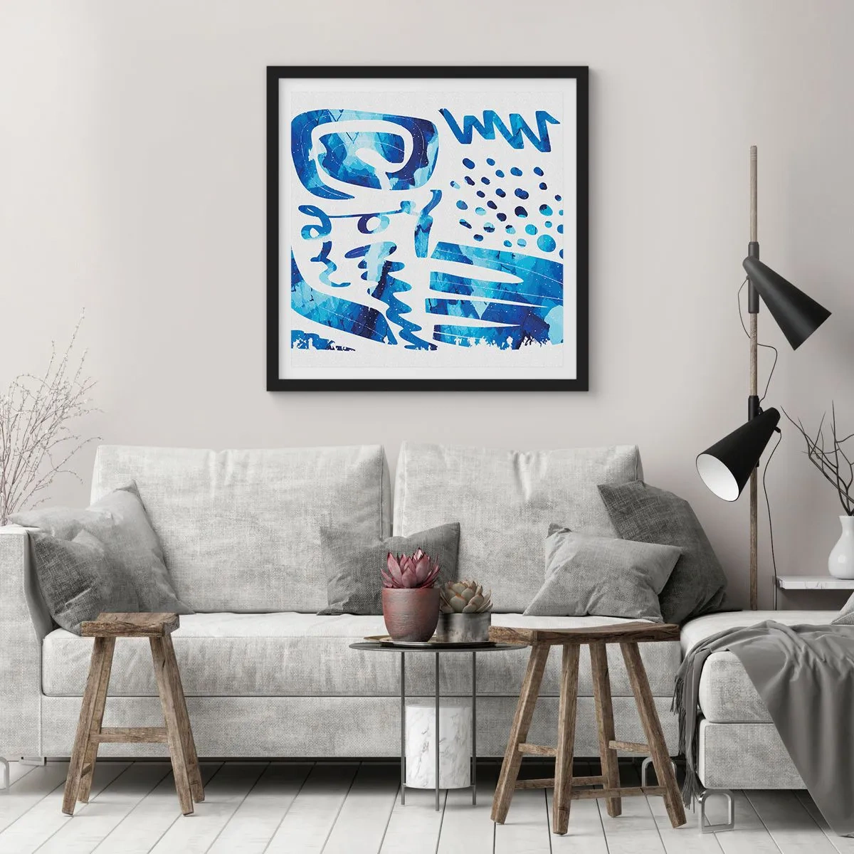 Affisch i svart ram - Tillbaka till rötterna - 40x40 cm