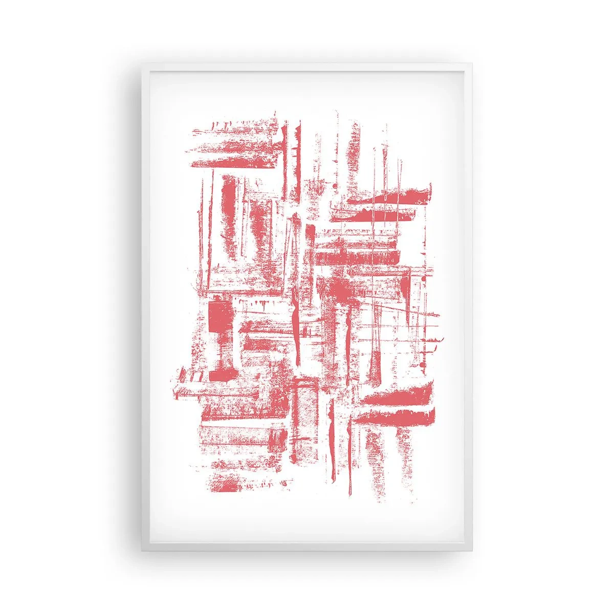Affisch i vit ram - Röd stad - 61x91 cm