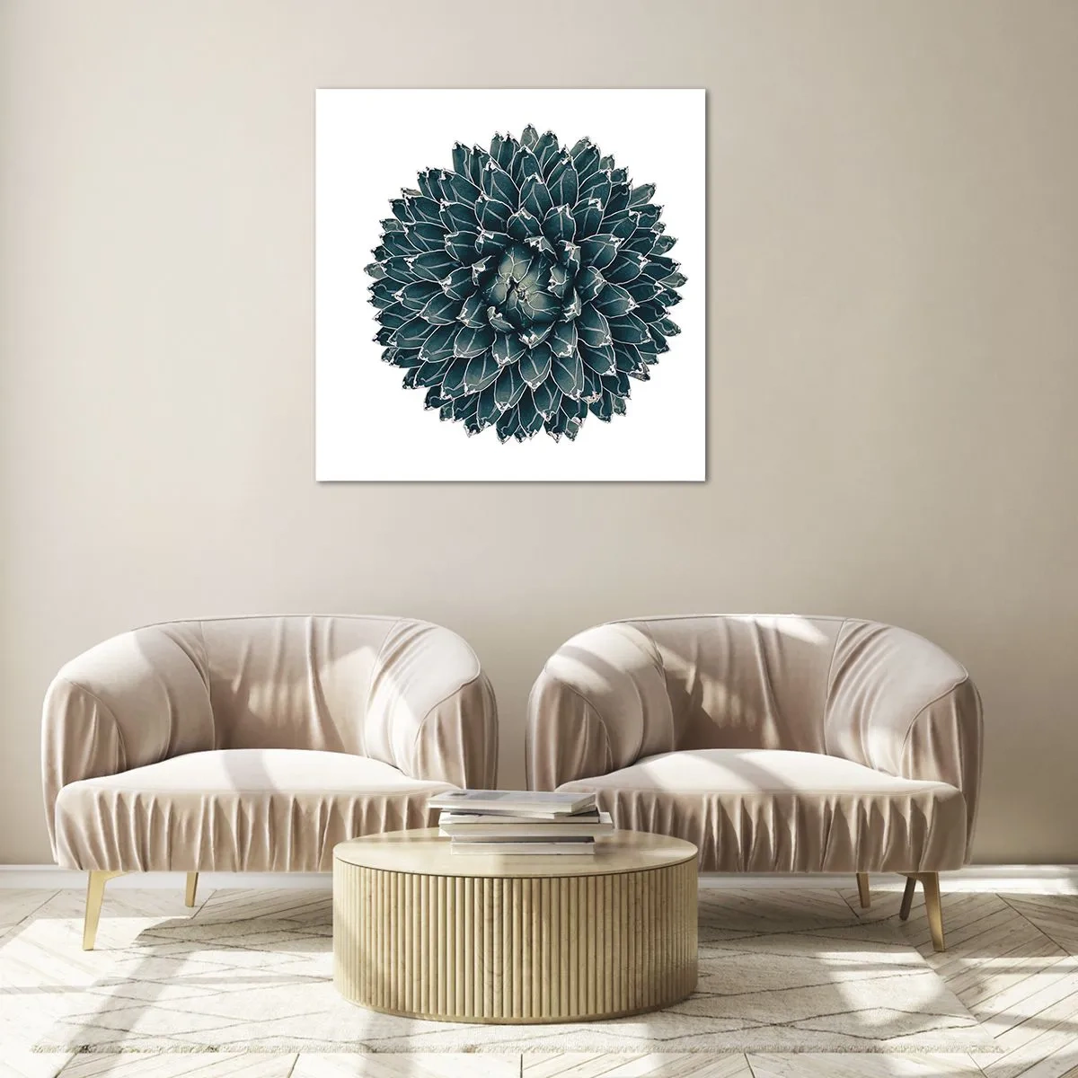 Glastavla - Bild på glas - Öknens stjärna - 60x60 cm