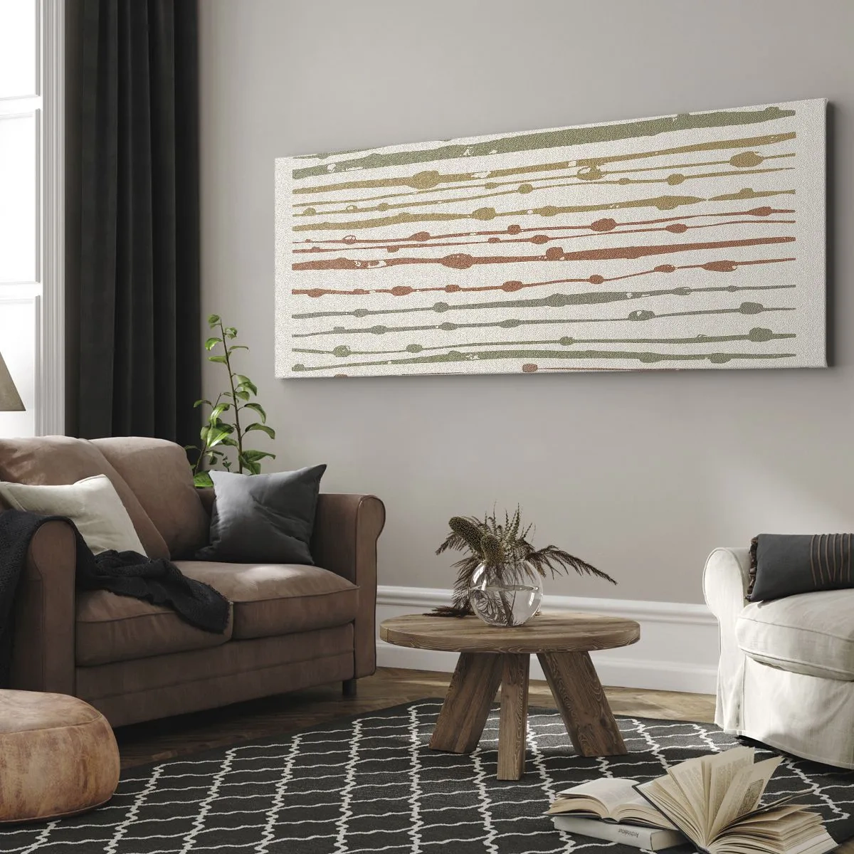 Canvastavla - Bild på duk - Musikalisk färgnotation - 100x40 cm