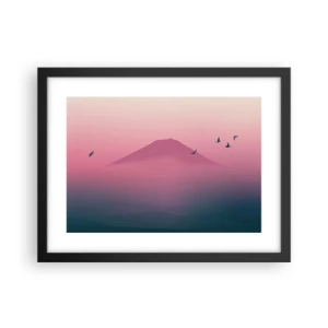 Affisch i svart ram - Vandrare över molnen - 40x30 cm