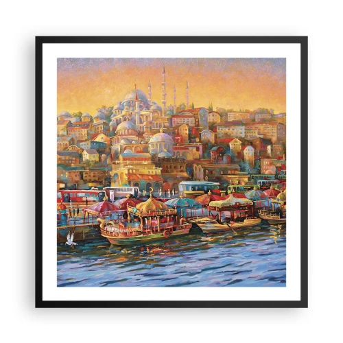 Affisch i svart ram - Istanbul-berättelse - 60x60 cm